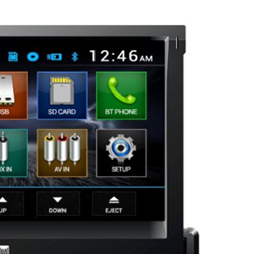 Dual® - Single DIN DVD/CD/AM/FM/MP3/WMA/AAC Receiver with Motorized 7" Touchscreen Display Built-In Bluetooth